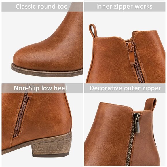 Jeossy Ankle Boote Women Browne Synthetic leather Low Heeled Booties - Picture 4 of 8